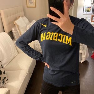 Michigan DriFit Blue Long Sleeve